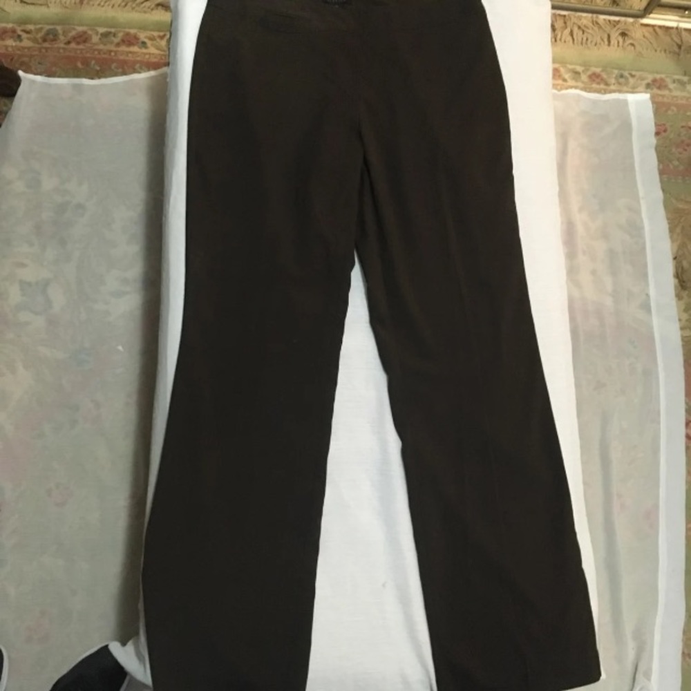 Brown flattering side zip pants